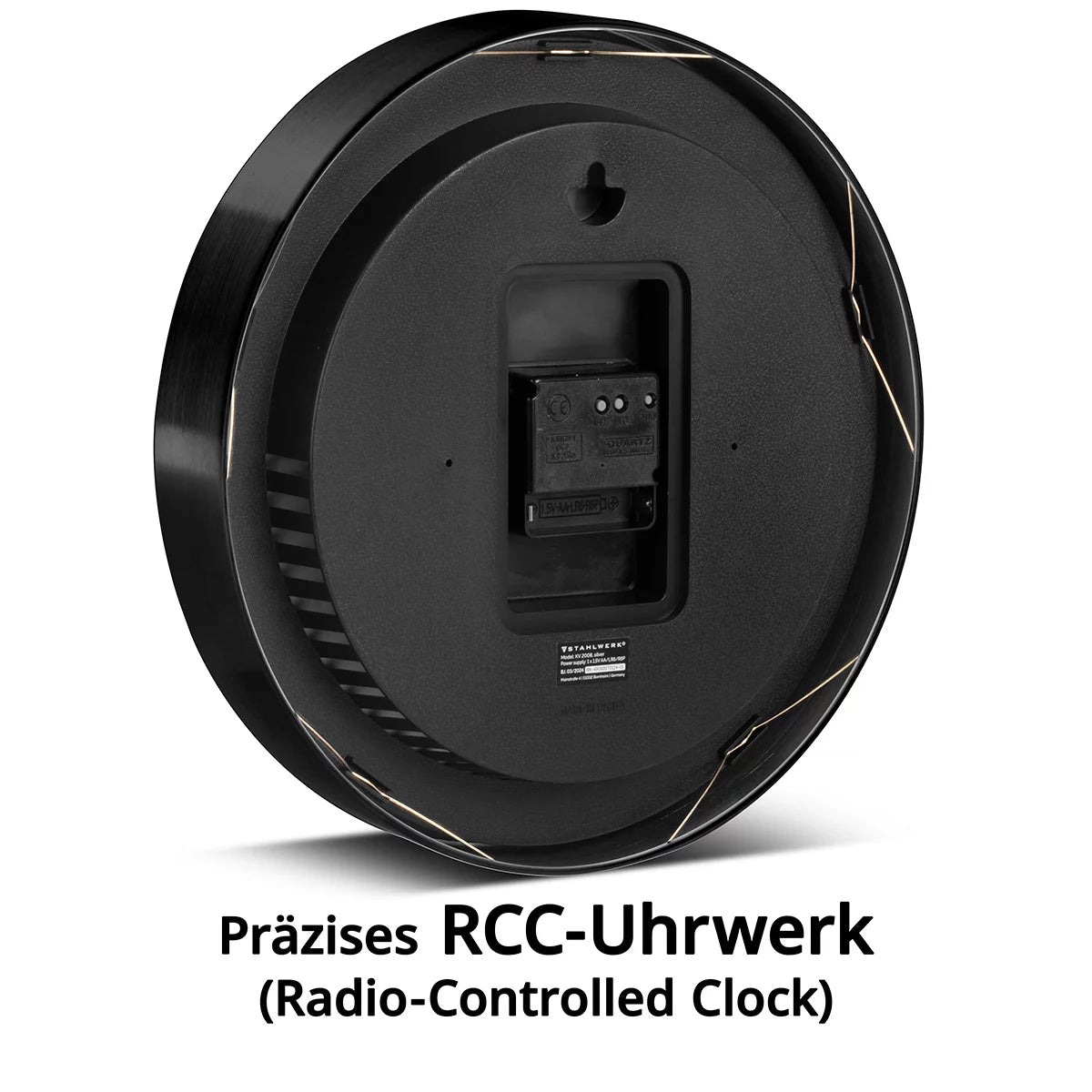 Reloj de pared de Steelwork 30 cm Reloj Black Workshop | Reloj de radio | Reloj Reloj de Radio | Reloj de oficina | Reloj de cocina con carcasa de aluminio y reloj RCC