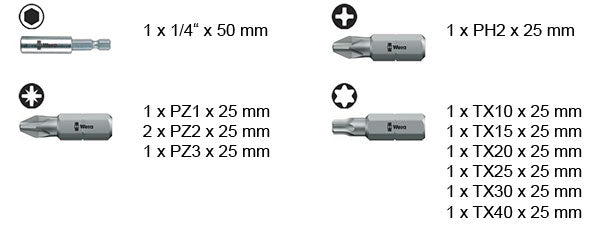 Stahlwerk wera bits set en 12 parties