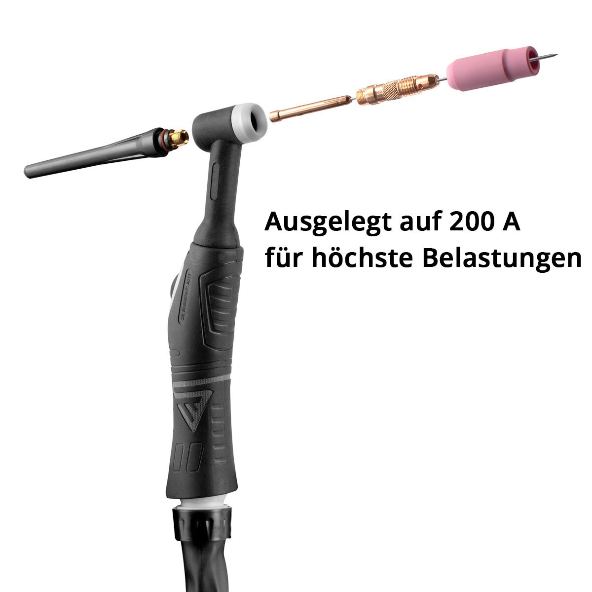 Stahlwerk WIG welding burner WP26F to 200 A with 3 m protective gas hose package, euro center connection and flex-head for MIG MAG WEISTARGEN