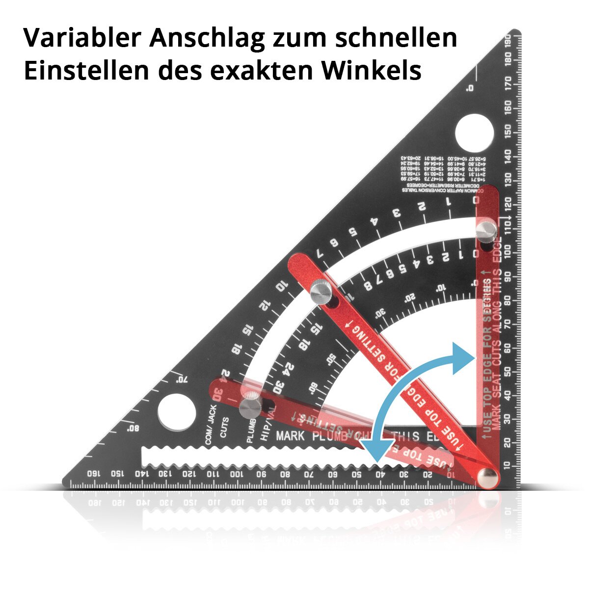 Steel mill Winkeld triangle with the attack of metric aluminum ceiling meters | Matt angle triangle | Zimmermannswinkel | Multifunctional angle for precise measurement, tearing, marking and drawing