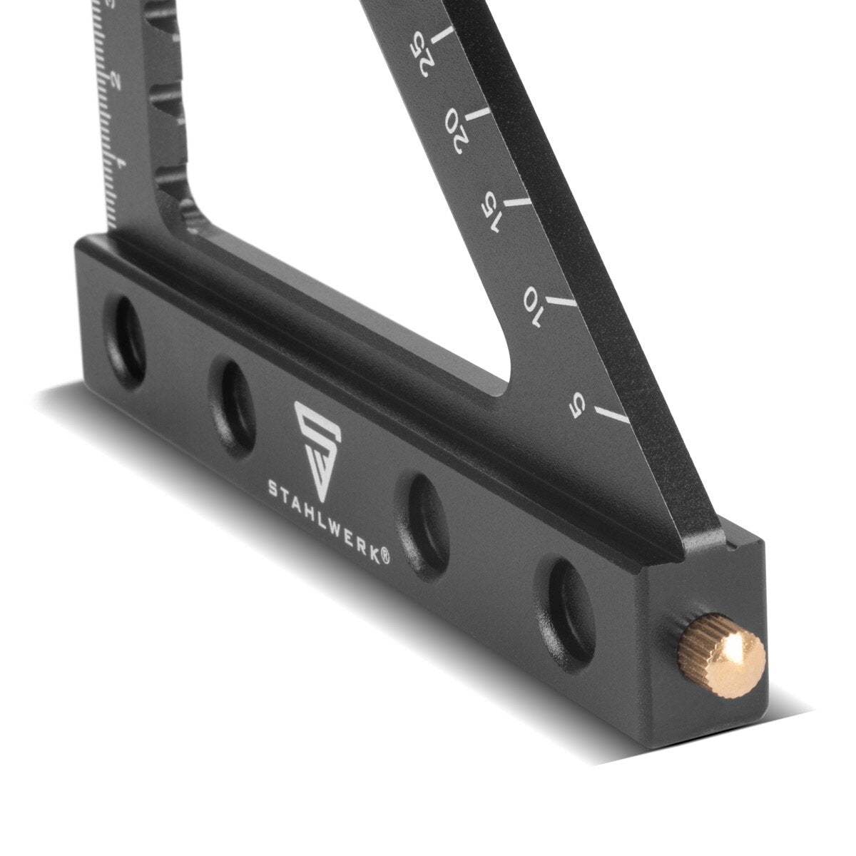 Triangle de winkeld Steelworks avec arrêt et marquage d'aiguille métrique angle d'aluminium-angelline | Triangle d'angle Matt | Zimmermannswinkel pour la mesure précise, déchirée, marque et dessiner