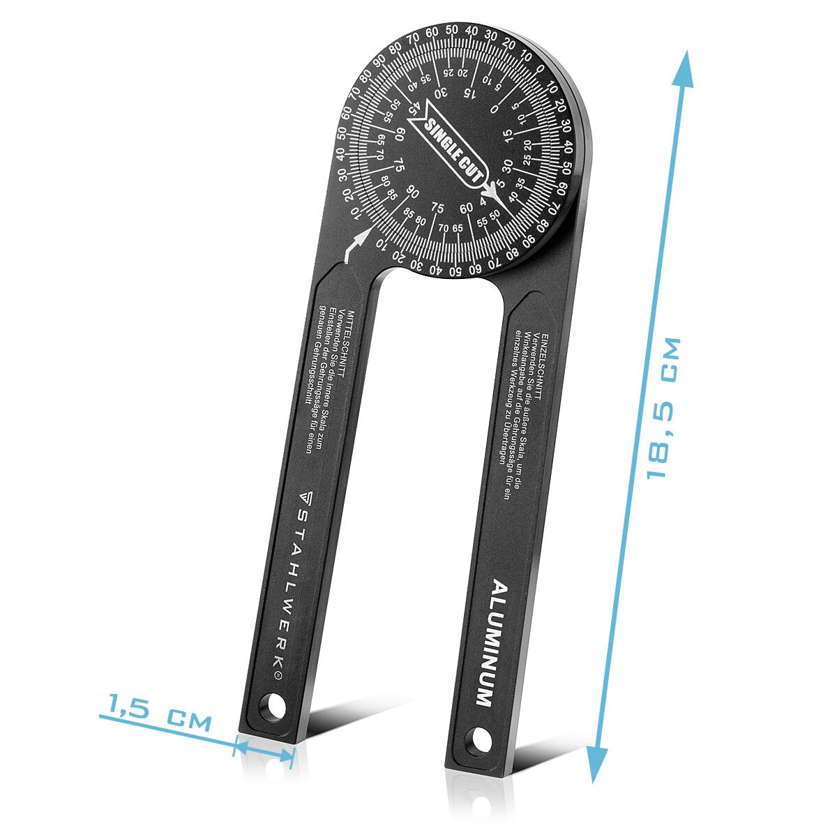 Steel mechanism vertebral knife 360 ​​° degrees aluminum miter cure knife | Angle measuring device | Face | Winkellineal | Goniometer | Measurement tool for precise miter cuts