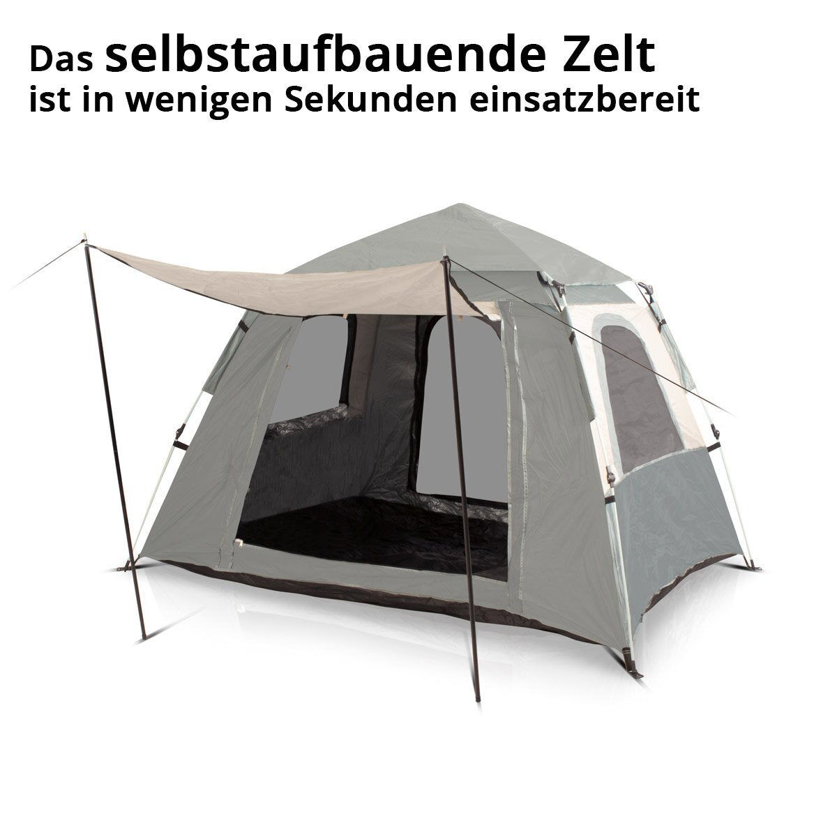 Tente de camping en acier Z-210 x 160 cm Tent pop-up auto-construction | Tent Wurf | Igluzelt | Tente pliante | Tent à dôme | Tente de randonnée | Tente pour 1-2 personnes, y compris le sac de transport