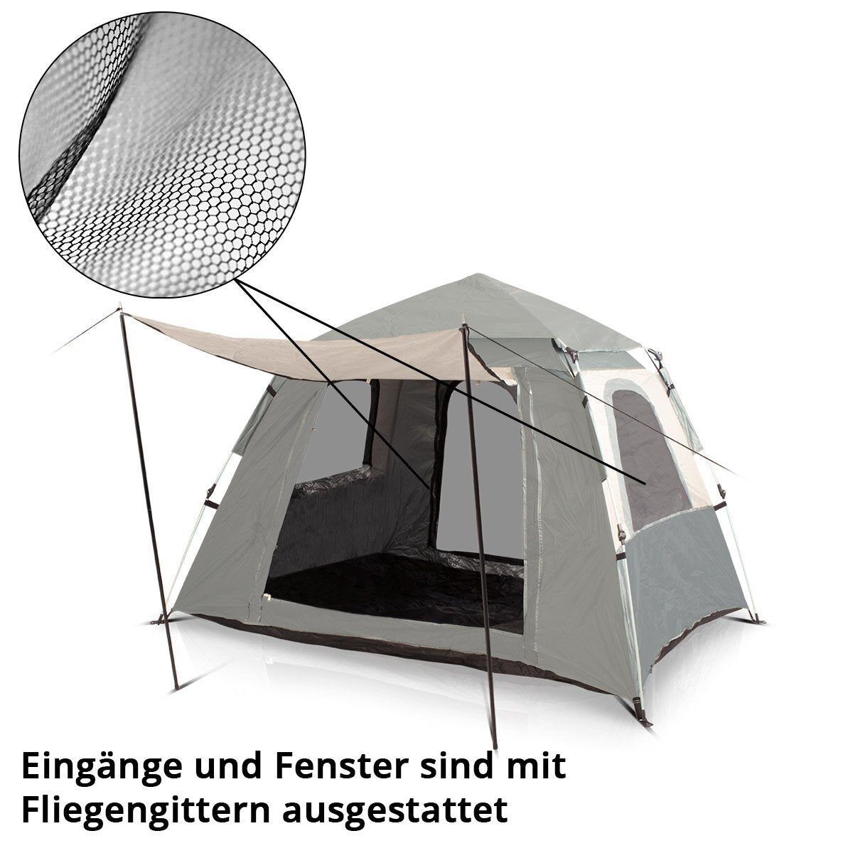 Tente de camping en acier Z-210 x 160 cm Tent pop-up auto-construction | Tent Wurf | Igluzelt | Tente pliante | Tent à dôme | Tente de randonnée | Tente pour 1-2 personnes, y compris le sac de transport