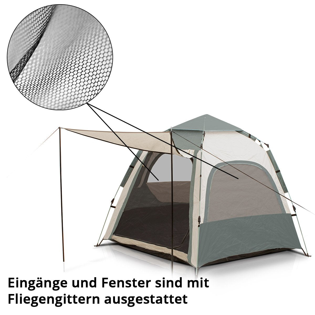 Tienda de campamento Steelworks Z-273 ST 273 x 273 CM Tienda emergente auto-construcción | Carpa wurf | Igluzelt | Carpa plegable | Carpa domo | Carpa de trekking | Tienda para 3-4 personas, incluida la bolsa de transporte