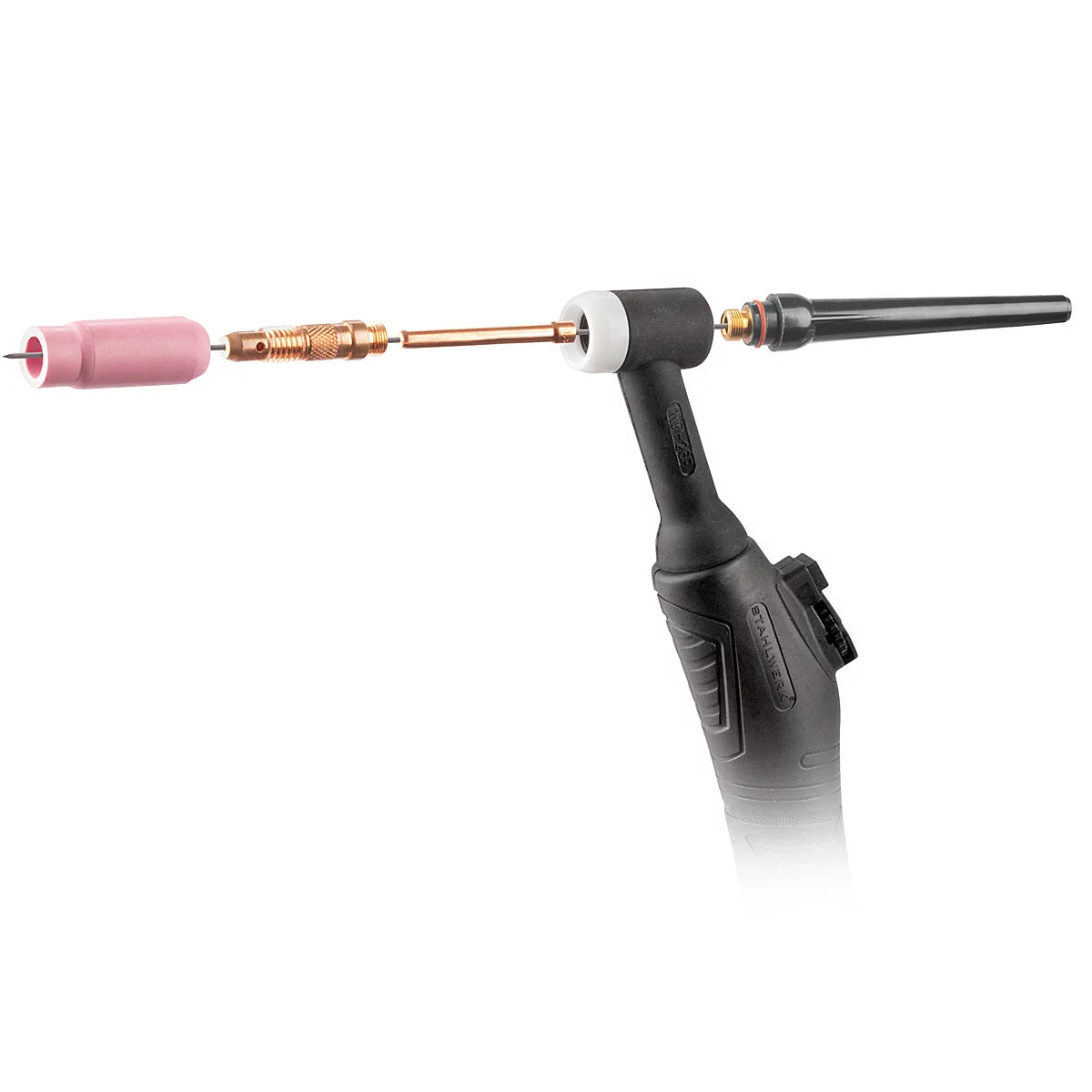 Acciaio WP-26 WIG WIGHING ACCESSORI DELL'OSSAMENTO: maniche di serraggio + alloggiamento + ugelli in ceramica + elettrodi di tungsteno per WP Sr Binzel 17 18 26 Burner per saldatura delle parrucche, impostato 36 pezzi.
