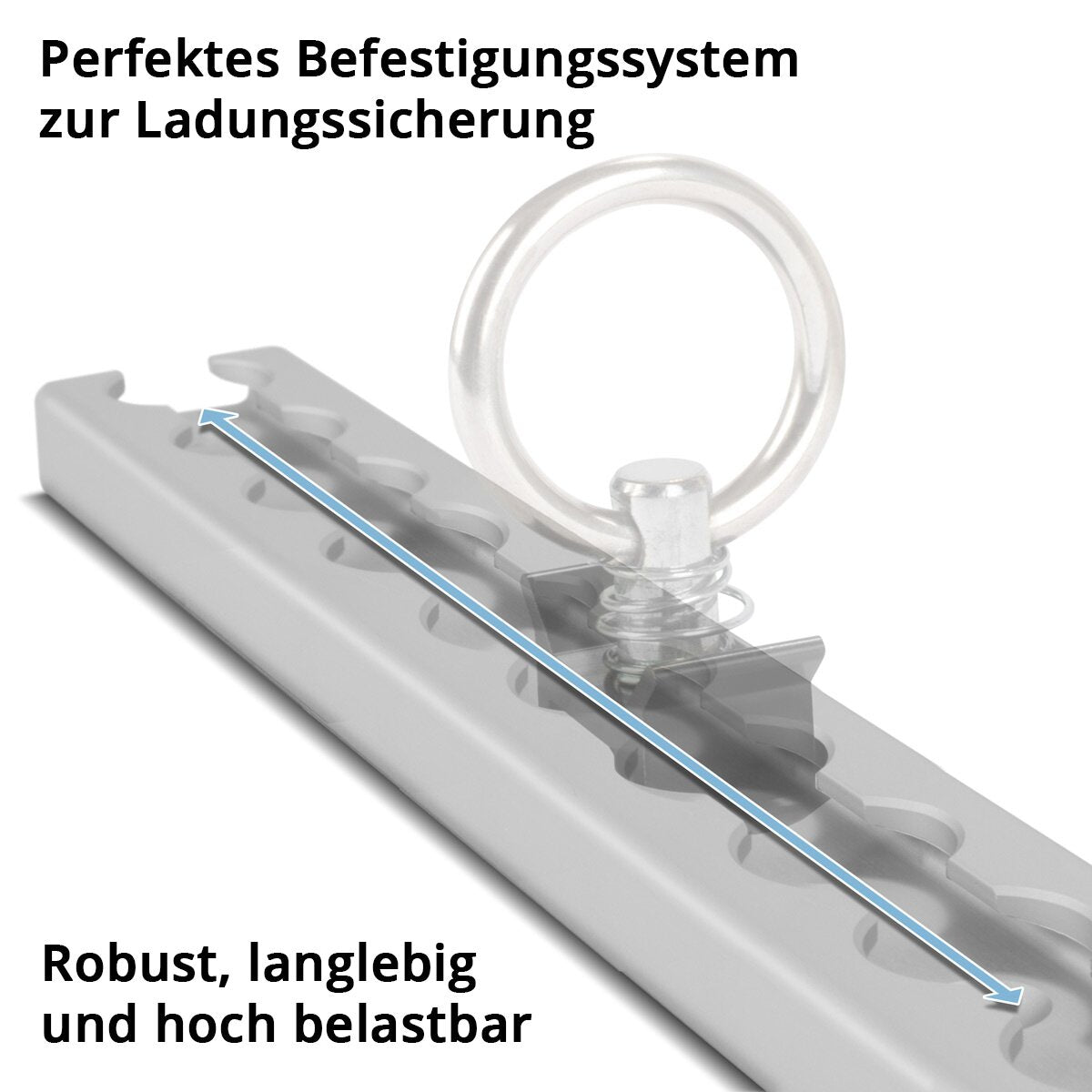 STAHLWERK Zurrschiene 50 cm Airlineschiene | Befestigungsschiene | Befestigungsleiste aus Aluminium mit integrierten Bohrlöchern zur Ladungssicherung beim Transport