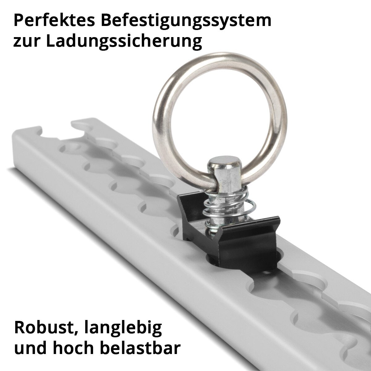 STAHLWERK Zurrschienen Set LRS-30 ST mit Zurrösen 30 cm Airlineschiene aus Aluminium mit integrierten Bohrlöchern zur Ladungssicherung beim Transport