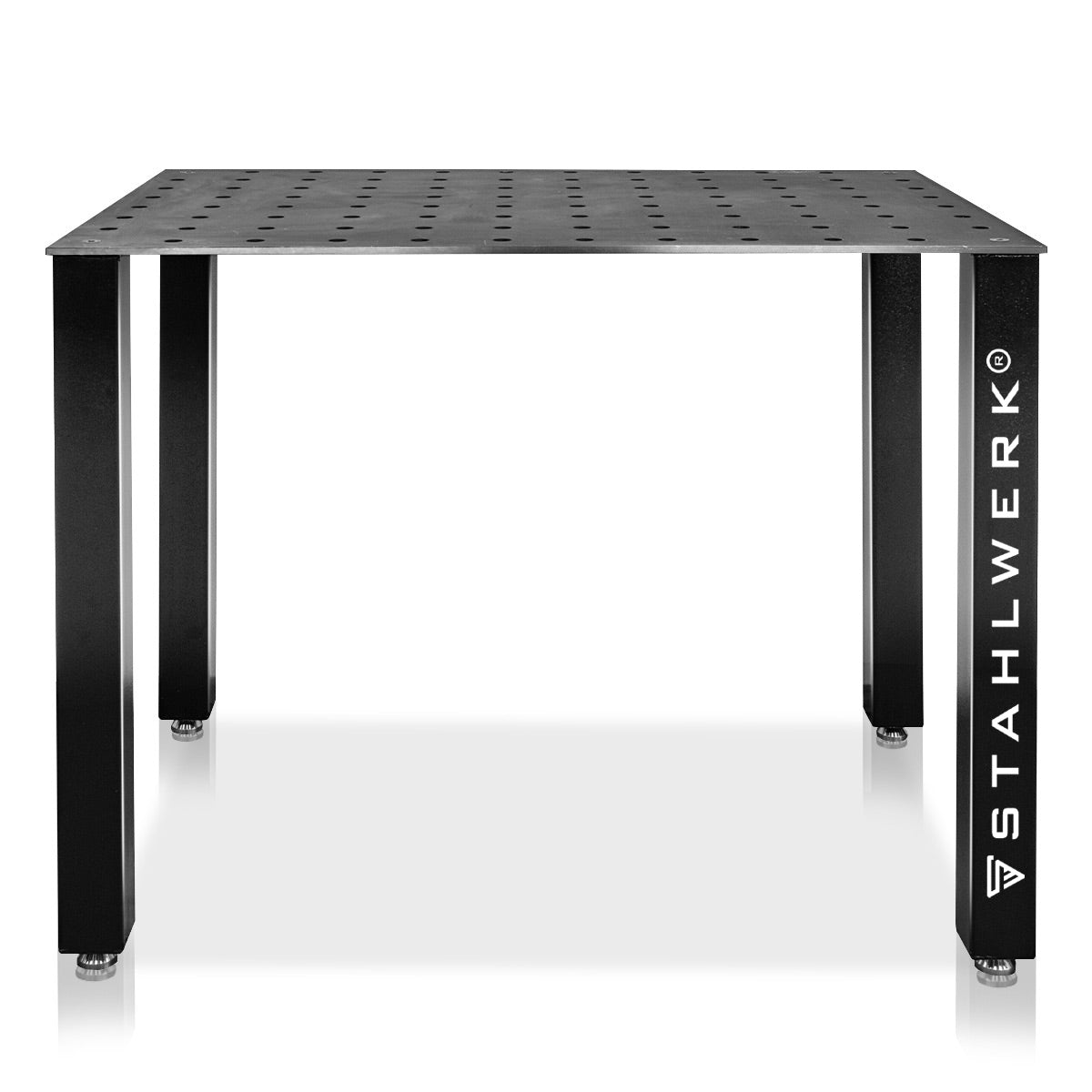 STAHLWERK Schweißtisch Montagetisch DIY-Bausatz mit massiver 12 mm Arbeitsplatte hochbelastbarer S355 Stahl, pulverbeschichtete Beine, nivellierbare Edelstahlfüße, Tragkraft bis 1,5 t