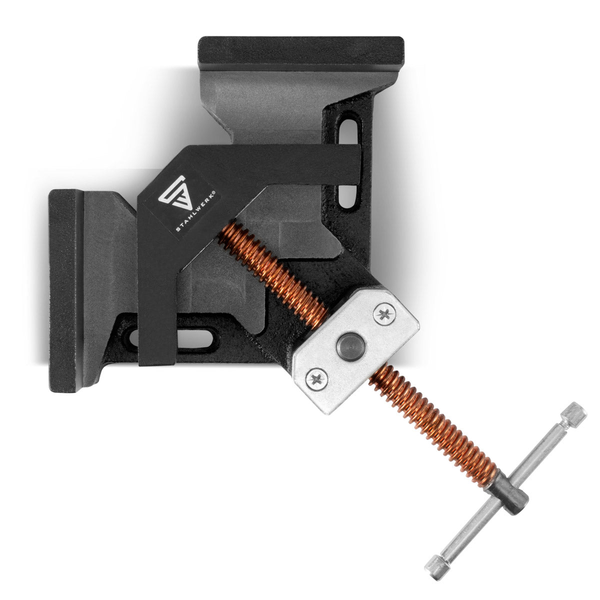 Steelwork WK-75 ST welding angle clamp / angle tensioner with 75 mm mouthpiece for fixing workpieces at a 90 ° angle