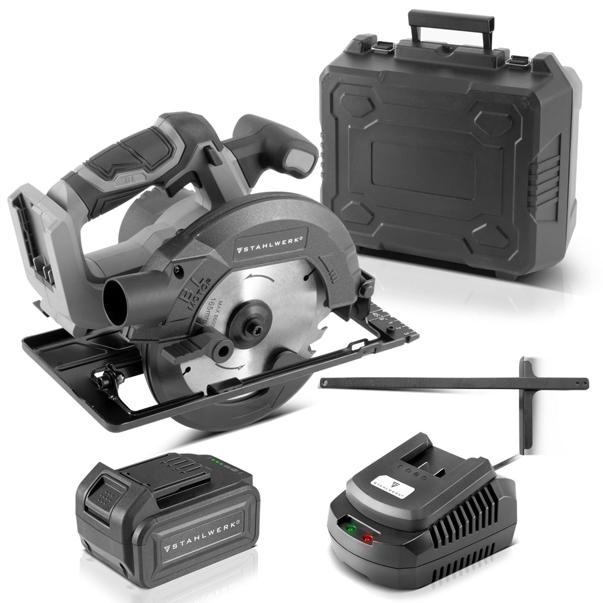 Stahlwerk AKS-20 ST battery Hand circular saw Brushless technology with 900 watts and 4,500 rpm for cutting wood, PVC, MDF, plywood and other materials