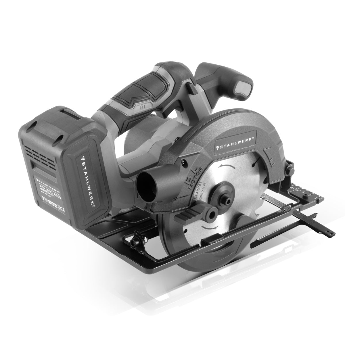 Stahlwerk AKS-20 ST Battery Hand Circular Saw Technology sin escobillas con 900 vatios y 4.500 rpm para cortar madera, PVC, MDF, madera contrachapada y otros materiales