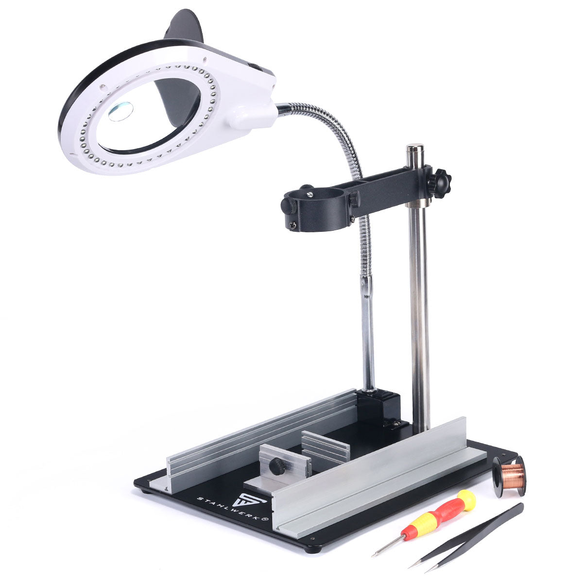 Lampada icon a LED DML a LED DML in acciaio con staffa per saldatore e pistoni dell'aria calda