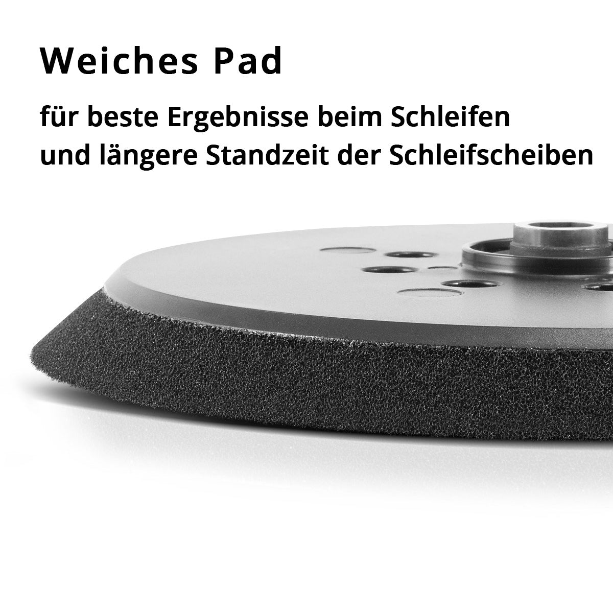 Steelworks Plate de broyage à haute performance universelle / roue de broyage 225 mm, version perforée avec système velcro et enregistrement M6 pour les perles de cloisons sèches