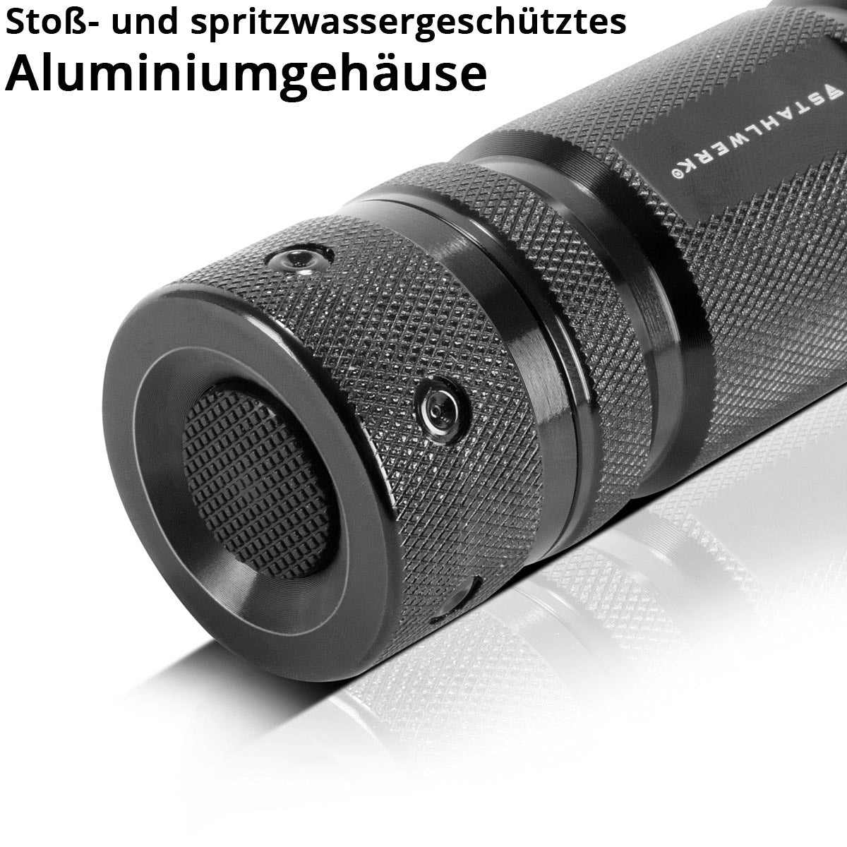 Linterna LED de acero con 6 modos, luz de tableta telescópica extensible de 360 ​​° luz / luz LED / luz LED / lámpara LED / linterna LED con carcasa de aluminio de alta calidad