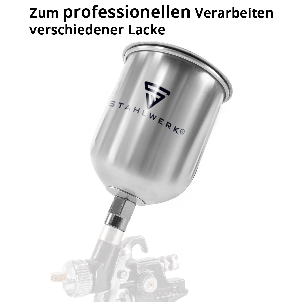 STAHLWERK Alu Lackbecher / Fließbecher 600 ml Farbbecher für Lackierpistole / Spritzpistole / Sprühpistole / Spraypistole