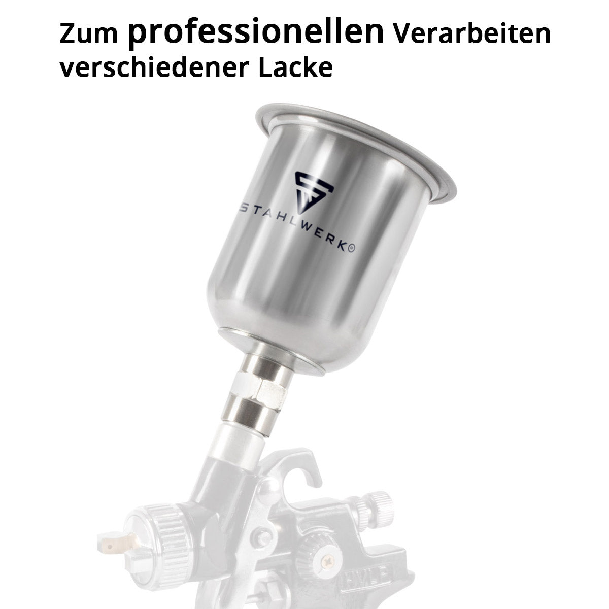 STAHLWERK Alu Lackbecher / Fließbecher 125 ml Farbbecher für Lackierpistole / Spritzpistole / Sprühpistole / Spraypistole