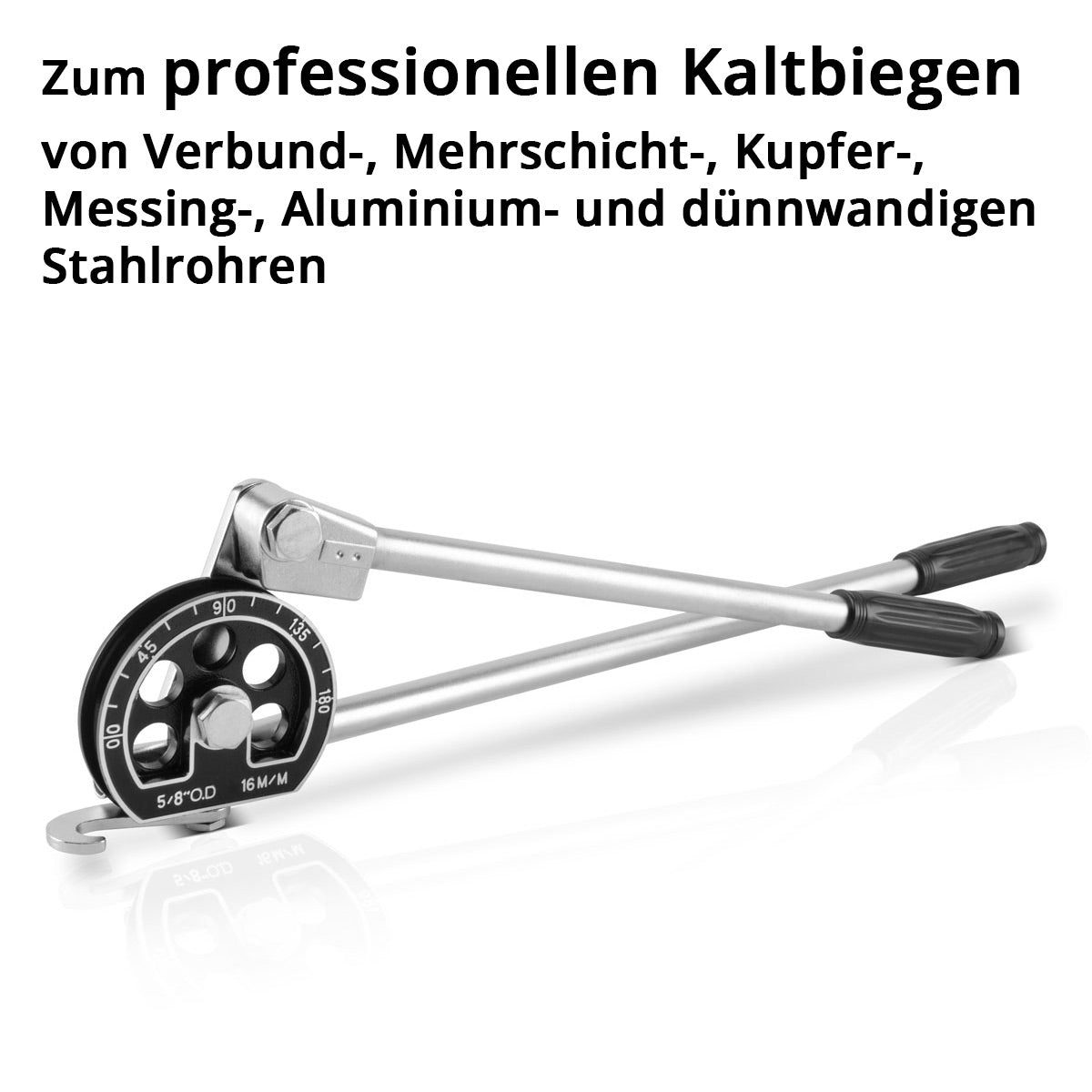 Cendicazione del tubo a mano in acciaio HTB-180 ST Melmo per tubo / Peso di piegatura del tubo / Pinza per piegatura per tubo / tubi Pinza per flessione professionale di tubi da 16 mm in un'area di lavoro di 0-180 gradi