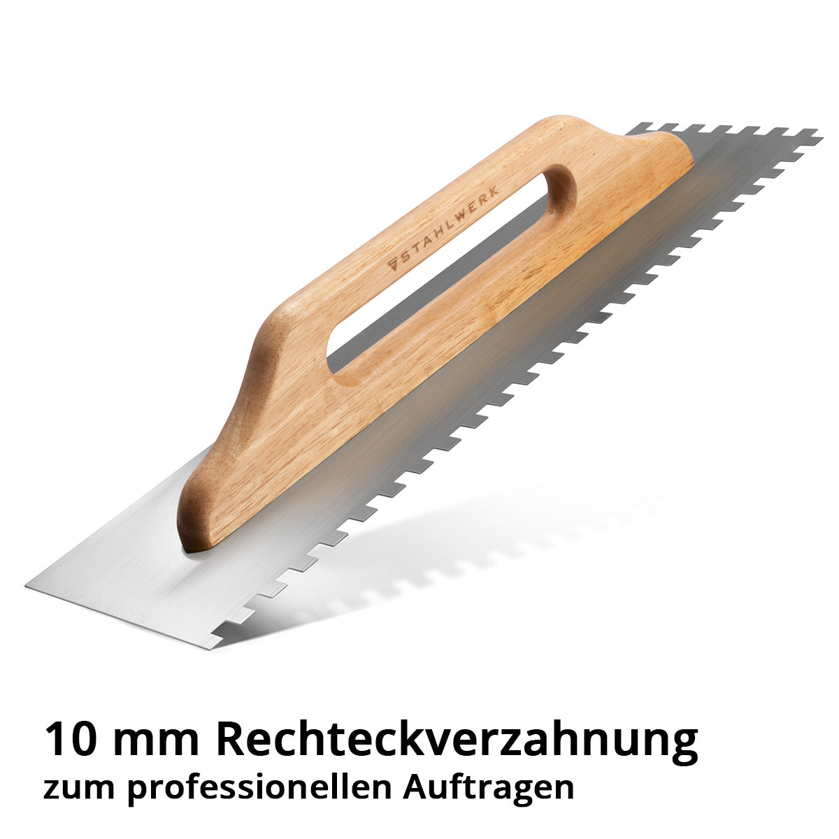 Steel mill two-hand smoothing trowel 140 x 500 mm with 10 mm rectangular toothing, high-quality professional carbon steel cleaning trowel / eaves / smooth trowel / Swiss trowel