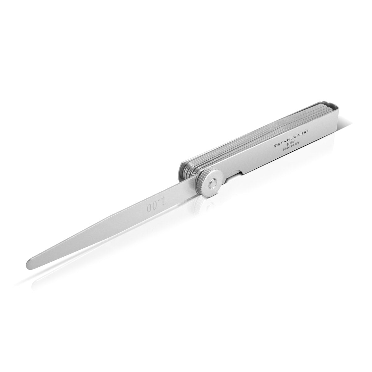 Steelworks sensor teaching 0.05-1 mm 20 precision leaves made of hardened stainless steel according to DIN 2275, metric distance teaching / valve teaching / leaf theory / gaps