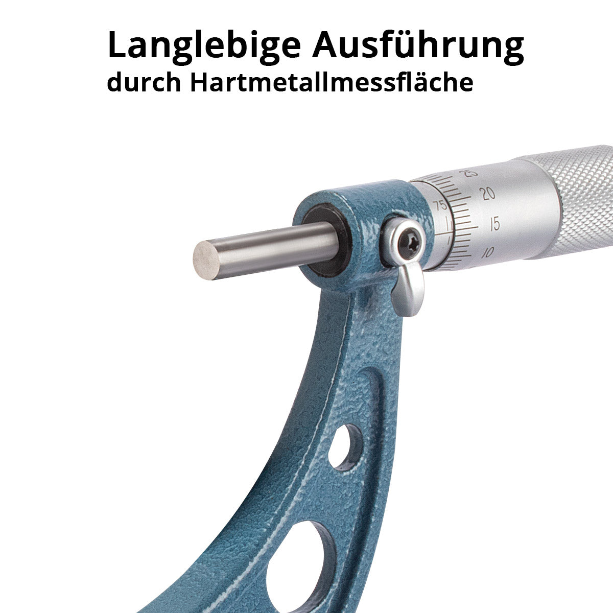STAHLWERK Bügelmessschraube 4er Set DIN 863 Mikrometer / Messschraube/ Mikrometerschraube mit einem Messbereich von 0-25 / 25-50 / 50-75 / 75-100 mm