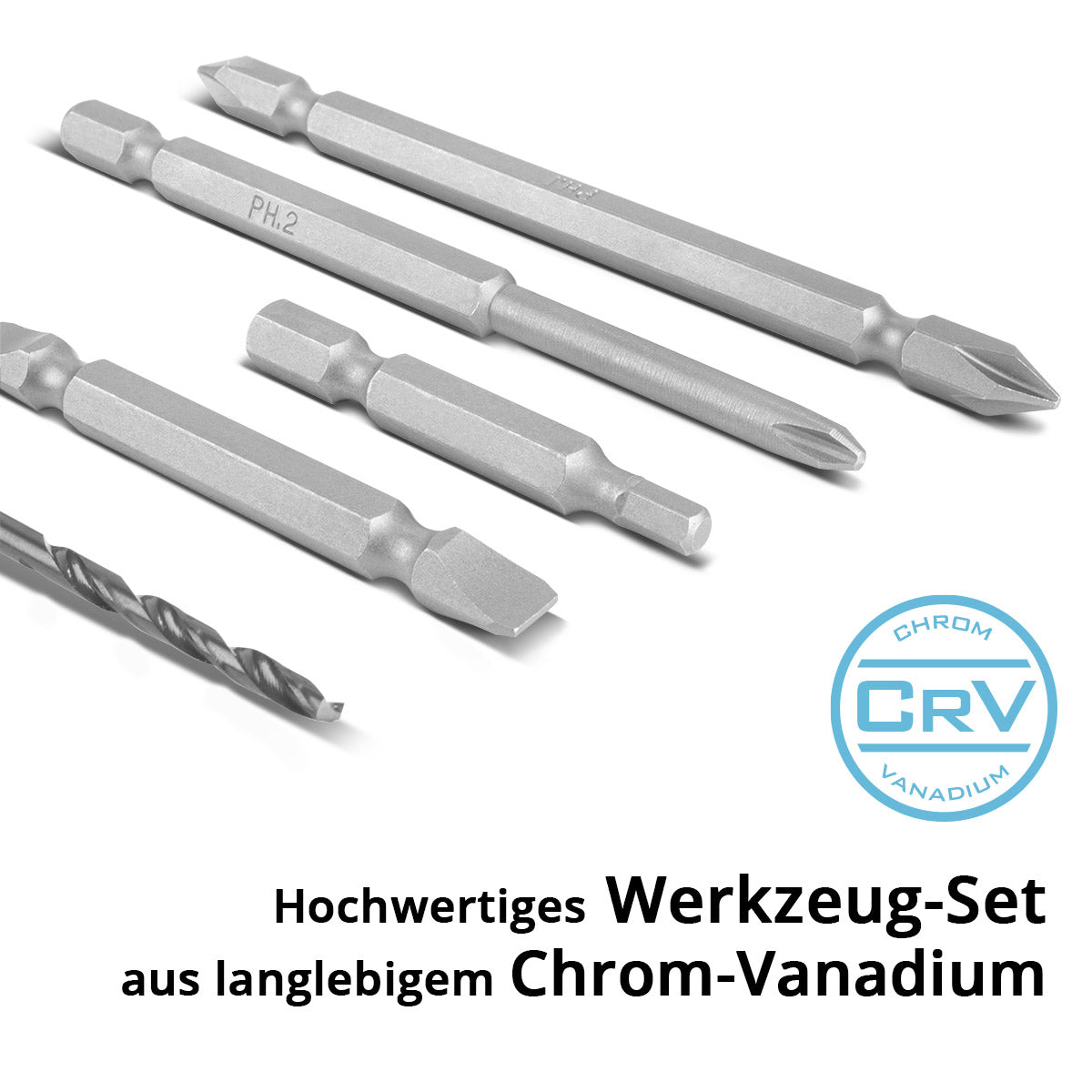 STAHLWERK 28-teiliges Schraubendreher-Bit-Set mit Sechskant-Schaft für Akkuschrauber, Bitsatz und Stecknusssatz aus Chrom-Vanadium inklusive Transportbox | Schraubenzieher Set | Steckschlüsselsatz