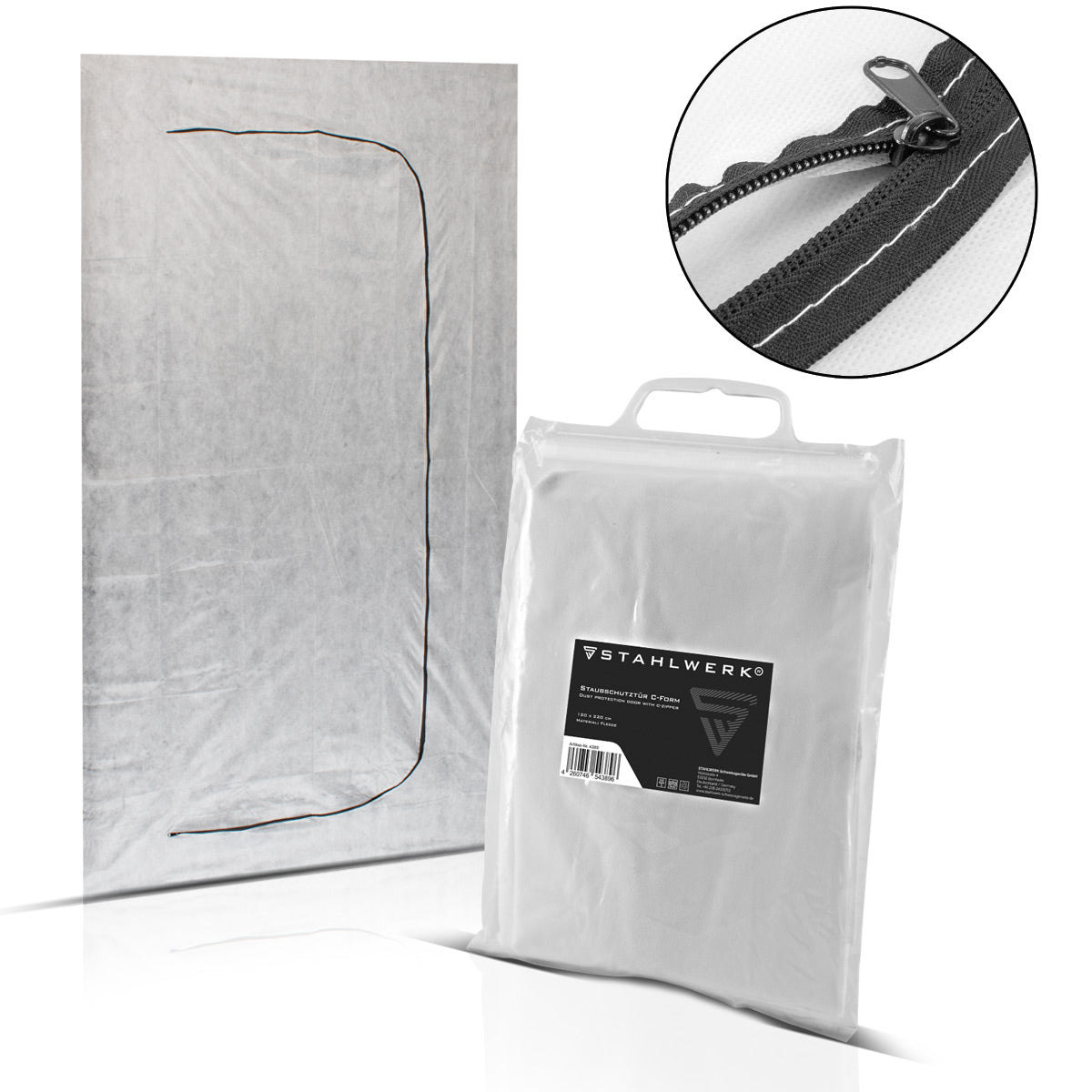 Stahlwerk Staub Protection Porte C-Shape / Dust Porte / Dirt Lock / Curtain de poussière avec une fermeture éclair intégrée