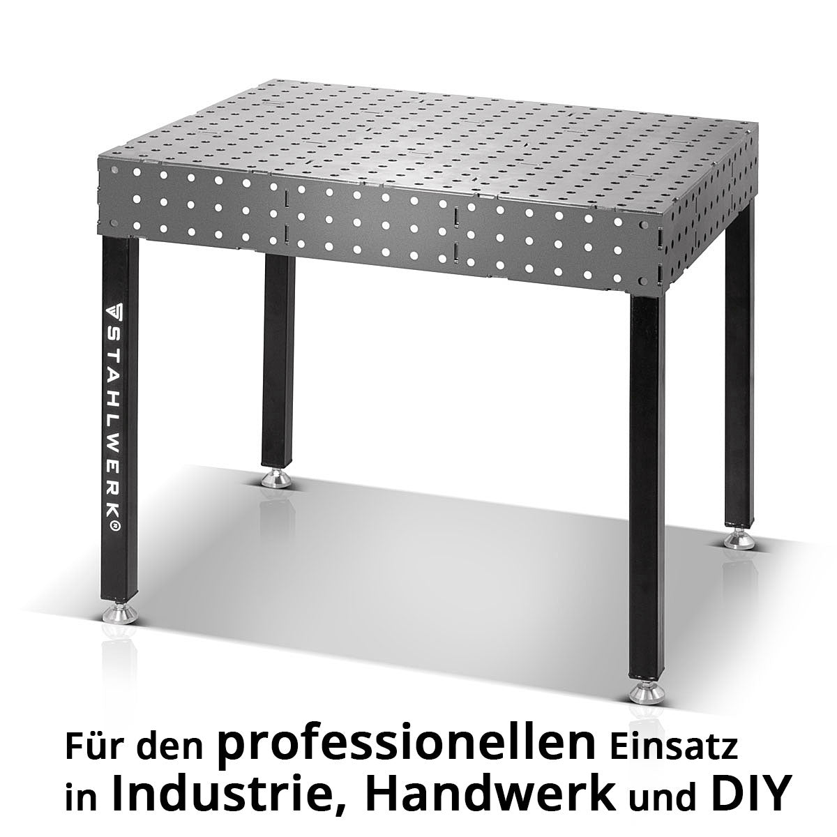 STAHLWERK 3D Schweißtisch WT-100 3D ST mit 1.000 kg Tragkraft, D16 Lochsystem und 6 mm Arbeitsplatte 100 x 80 cm, Montagetisch DIY-Bausatz zum Selbstschweißen aus Carbonstahl mit nivellierbaren Füßen