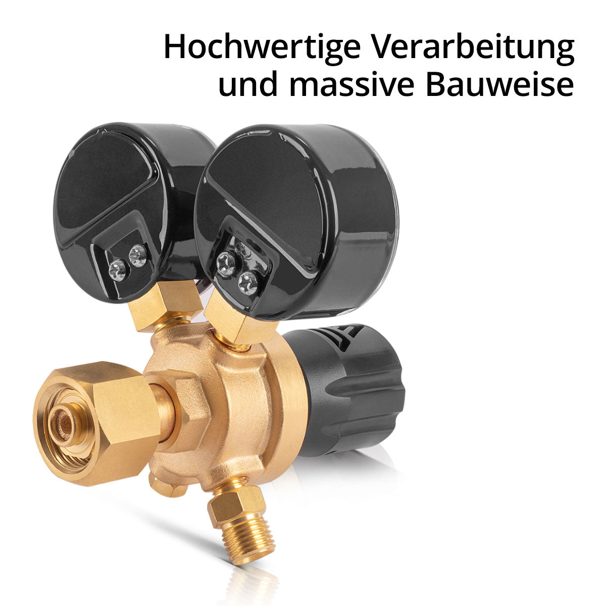 STAHLWERK Druckminderer ST-215 nach DIN-Norm EN ISO 2503 Druckregler bis 200 bar aus hochwertigem Messing für Argon | CO2 | Mix 18 | Mischgas | Schutzgas für WIG und MIG MAG Schweißgeräte