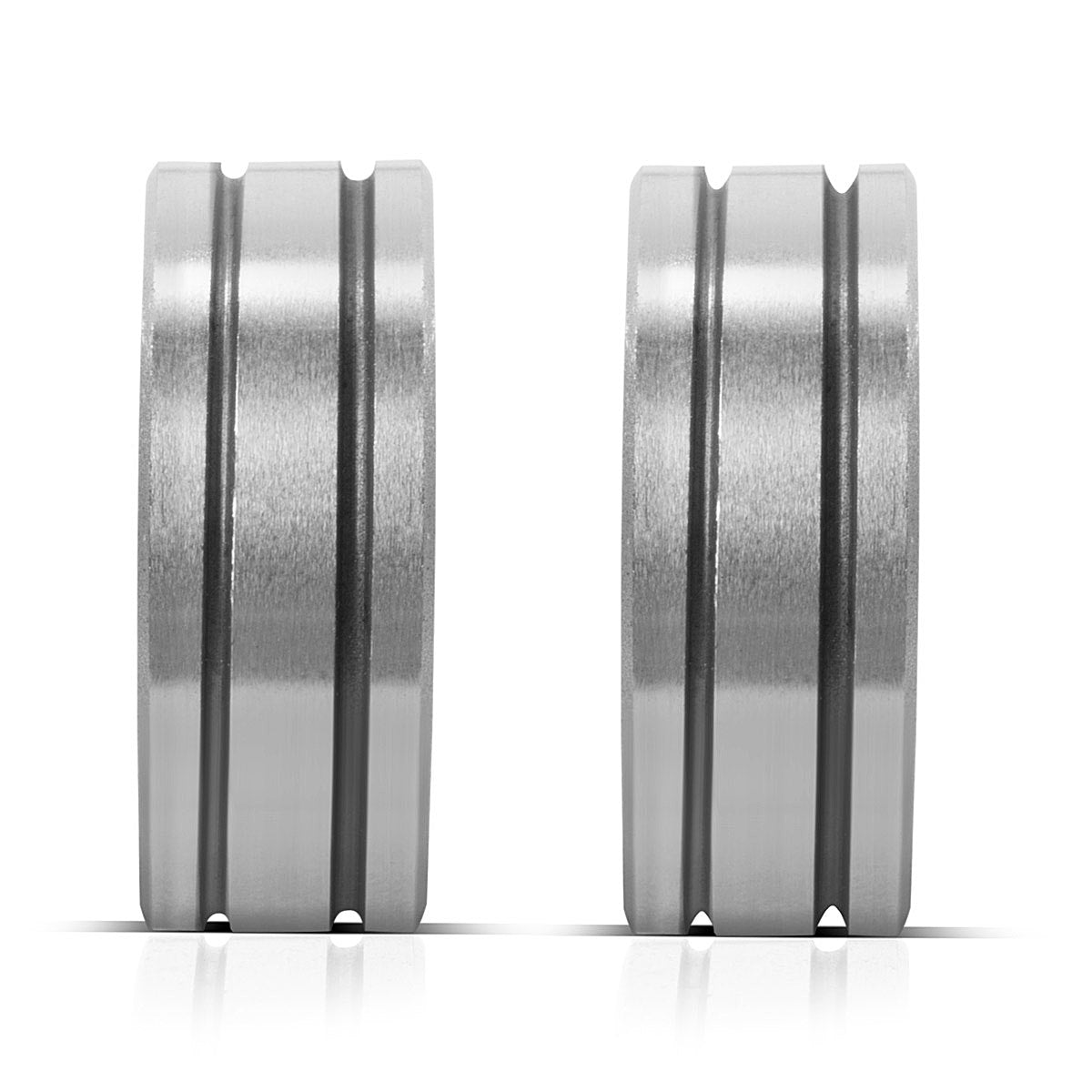 STAHLWERK 2er Set Drahtführungsrolle / Drahtvorschubrolle mit 0,6 / 0,8 mm V-Profil und 1,0 / 1,2 mm U-Profil zum Schweißen von Aluminium, Fülldraht und Massivdraht mit MIG MAG Schweißgeräten