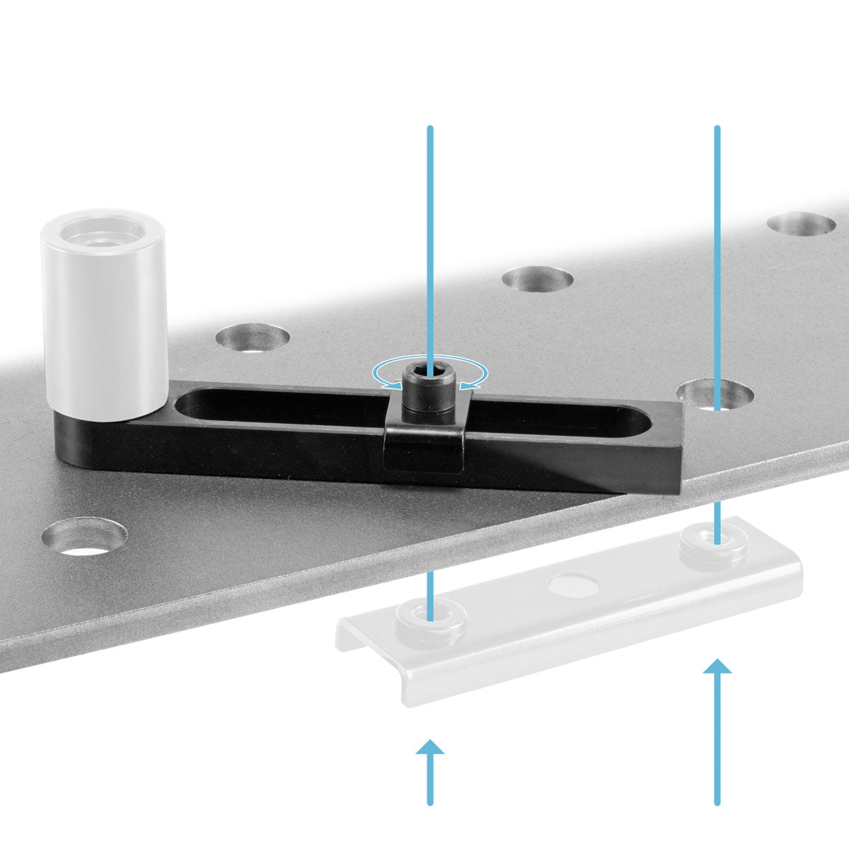 Accessoires de table de soudage en acier D16 Ensemble avec arrêt variable, pince à vis, boulon d'impact avec boulon de levage et de serrage pour le système D16