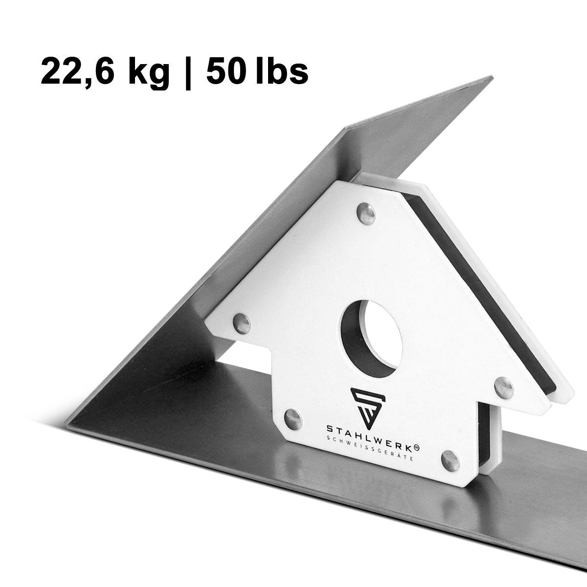 STAHLWERK 4er Set Magnet-Schweißwinkel 22,6 kg | 50 lbs robuster Schweißmagnet | Magnetwinkel | Schweißpositionierer mit starker Haftkraft