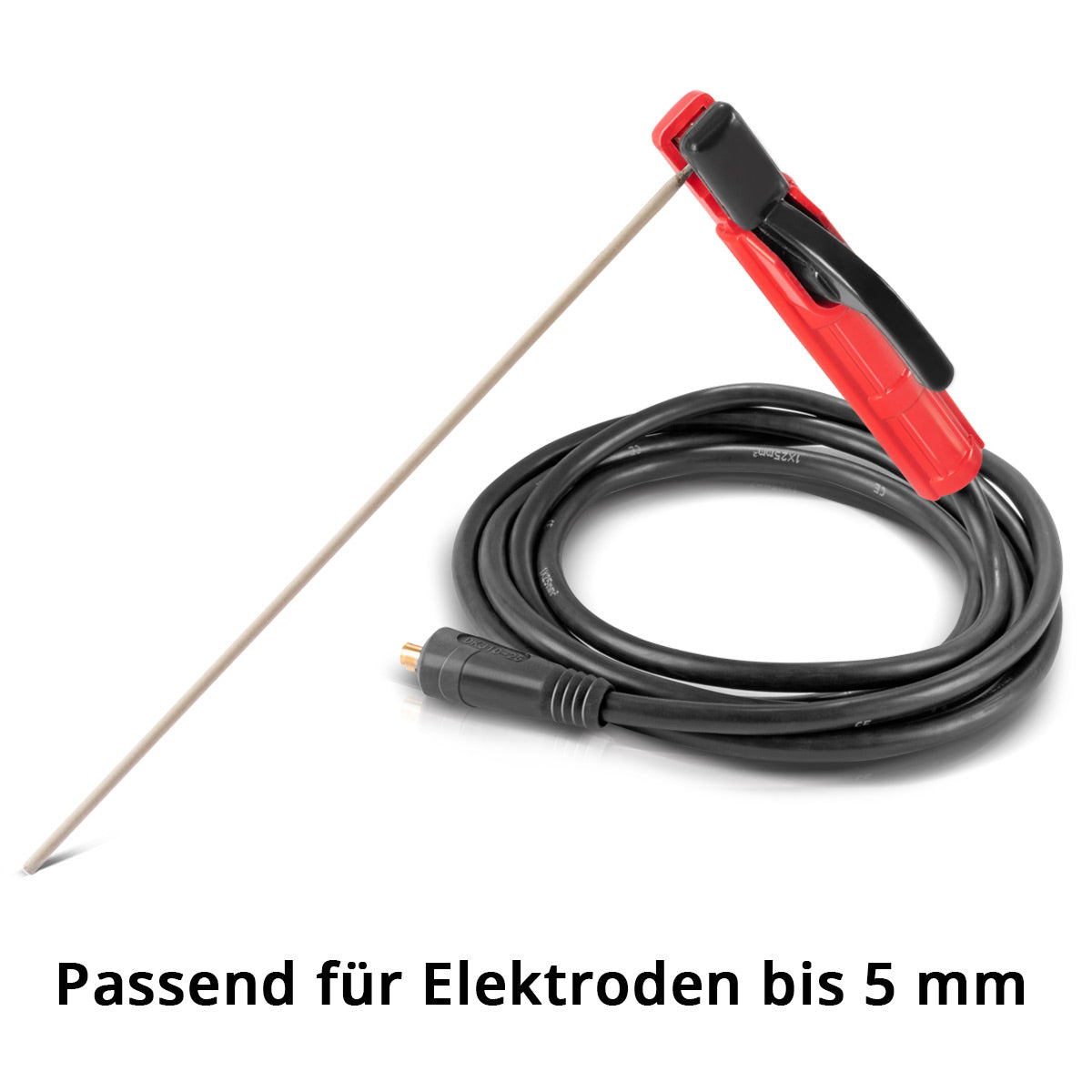 Steelworks MMA | ARC electrode holder up to 200 A welding pliers | Electrode pliers | Electrode clamp for welding devices including 8 m welding cable made of pure copper with 25 mm² and 9 mm plug