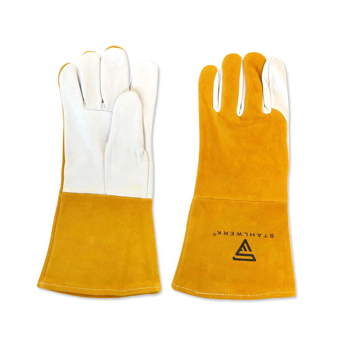 Ensemble de vêtements de protection de soudage en acierworks - tablier de soudage + gants de soudage + protection par pulvérisation des bras + doigts de perruque