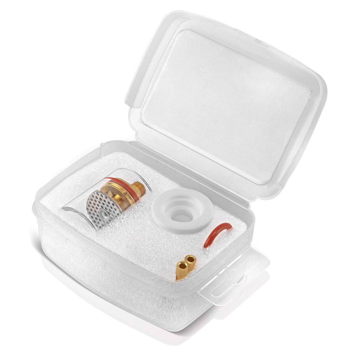 STAHLWERK WIG Gaslinsen Schweißzubehör Set 7-teilig, mit Spannhülsen + Keramikdüsen, Verschleißteile für WP-26 WIG-Schweißbrenner