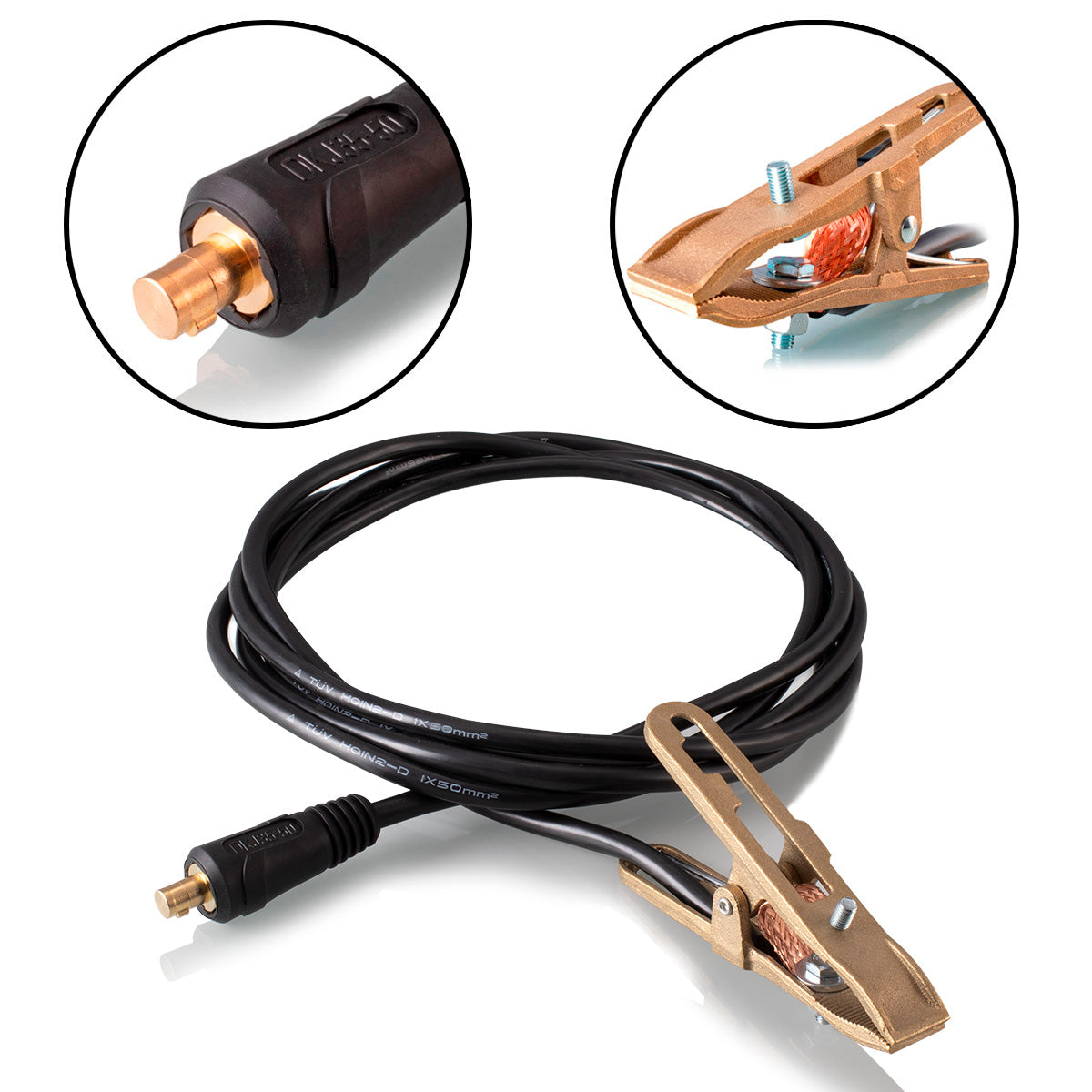 Steel mechanism mass cable welding cable 500 amps 3 meters length / mass jacket / welding equipment Accessories