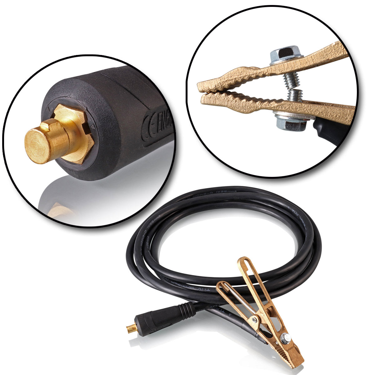 Steel mechanism mass cable welding cable 260 amps 3 meters length / mass jack / welding equipment Accessories