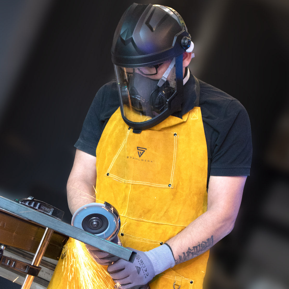 Masque de broyage en acier - Protection parfaite pour le travail de broyage et le travail d'écaillage - Disque protecteur de 2 mm d'épaisseur